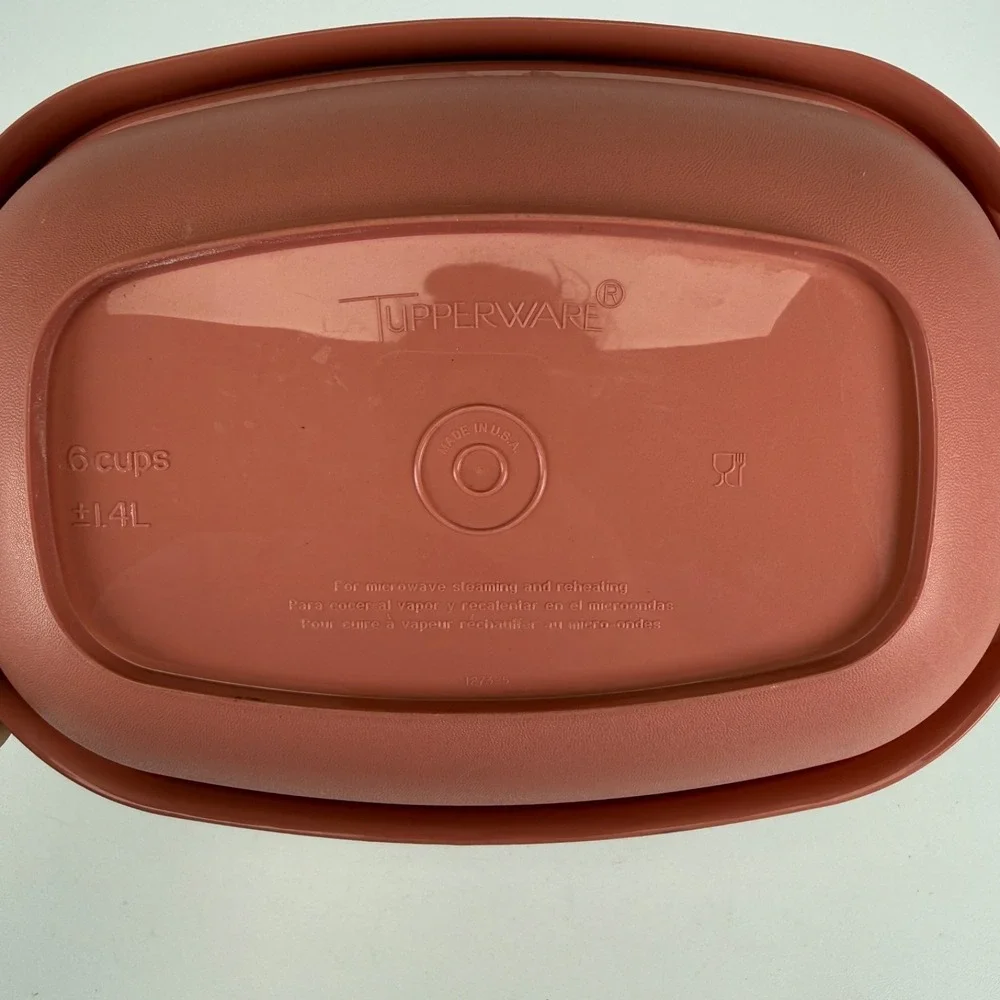TUPPERWARE Microwave Food Steamer 6 Cup Dusty Rose Pink 3 Piece 1273-5 Vintage